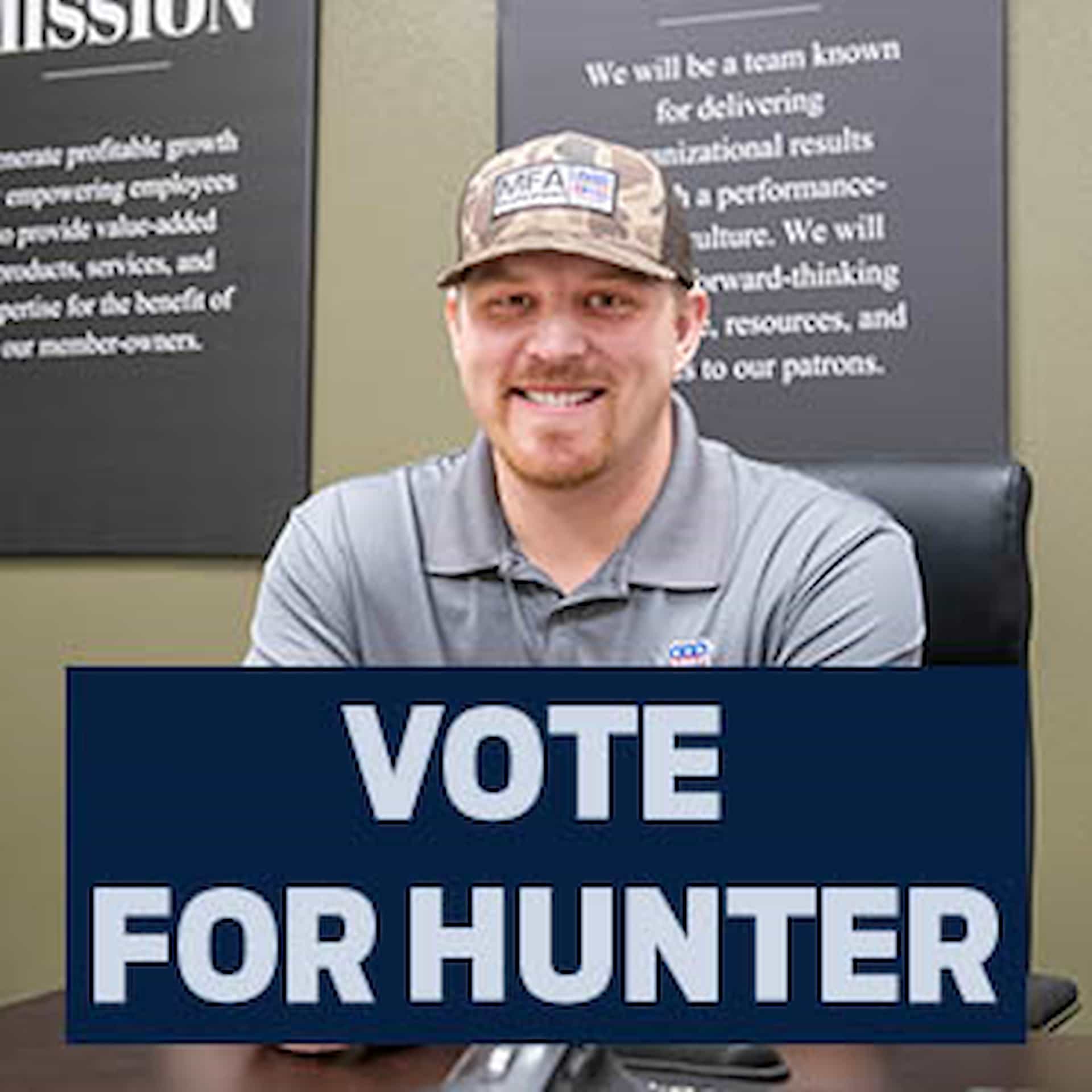 Vote For Hunter campaign poster